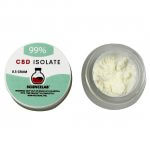 99% CBD Isolate Sciencelab written on small green and white container